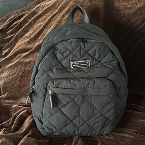 Marc Jacobs Black Quilted Backpack with Geometric Design